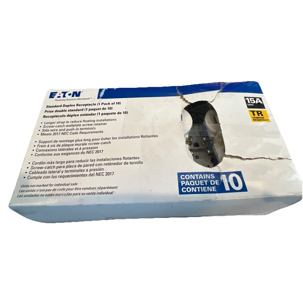 Eaton TR270W-L Outlet Duplex Receptacle 15A 125V White Tamper Resistant (9)